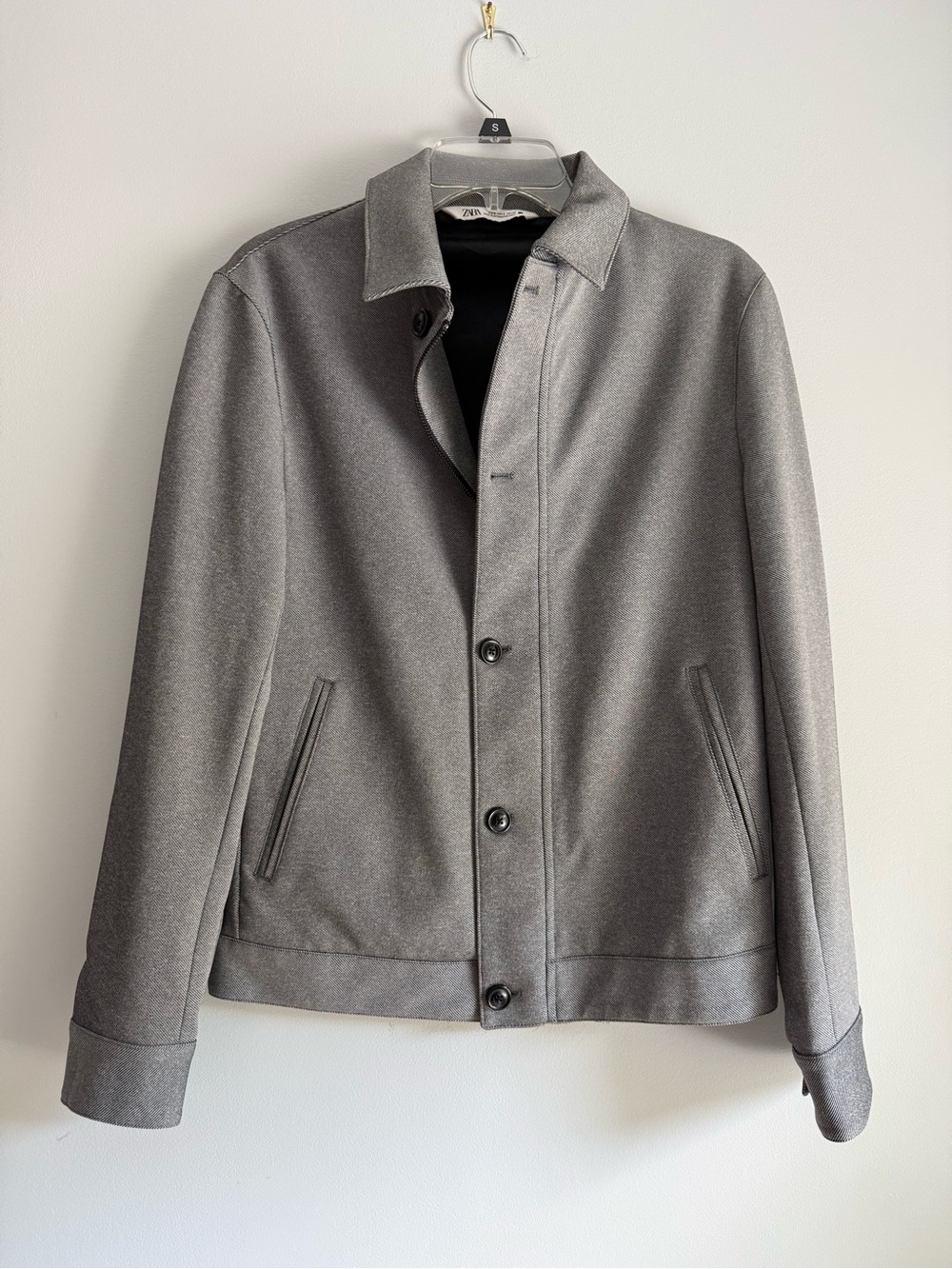 Men's Gray Button-Front Jacket